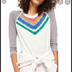Free People Spring Bound Crotchet Yoke top x small